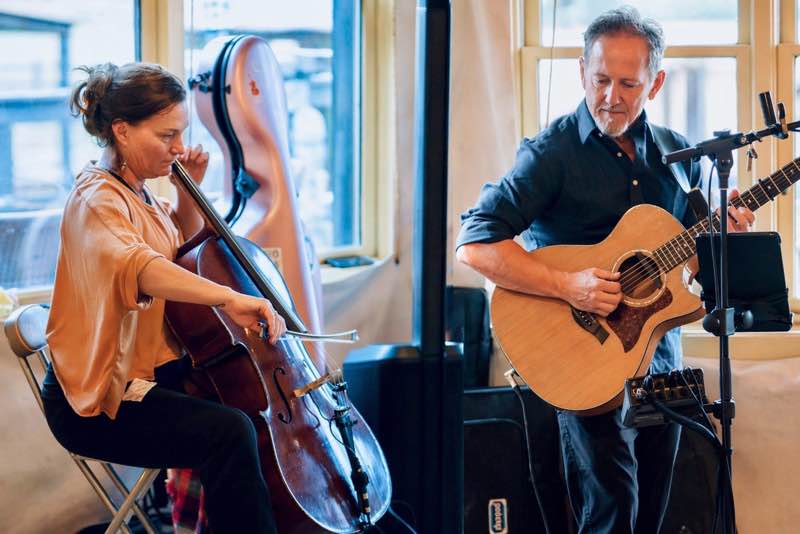 John Floridis and Jennifer Slayden live acoustic duo guitar cello Montana music festival performance